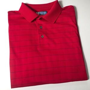 Jos. A. Bank Red Polo with Thin Black Stripes